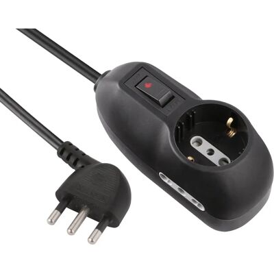 ELECTRALINE 62043 Przedłużacz - 3 gniazda, 1 Schuko, 2 bivalente, 3m kabel ELECTRALINE 62043 Przedłużacz - 3 gniazda, 1 Schuko, 2 bivalente, 3m kabel
