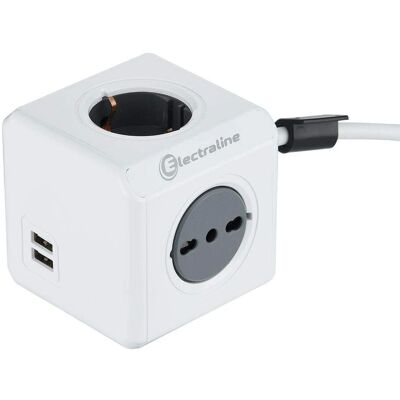 Multipresa ELECTRALINE 62045 - 4 Prese, USB, Spina Italiana Multipresa ELECTRALINE 62045 - 4 Prese, USB, Spina Italiana