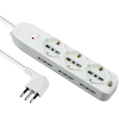 ELECTRALINE 62048 Stekkerdoos 9 Stopcontacten Wit 2m Kabel ELECTRALINE 62048 Stekkerdoos 9 Stopcontacten Wit 2m Kabel