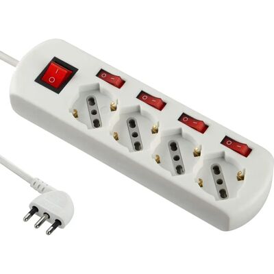 Electraline 62058 Listwa zasilająca 4 gniazda Biała Electraline 62058 Listwa zasilająca 4 gniazda Biała