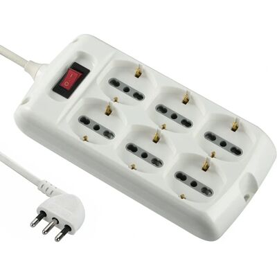 ELECTRALINE 62060 Listwa zasilająca - 6 gniazd, Przełącznik, 1,5m Kabel ELECTRALINE 62060 Listwa zasilająca - 6 gniazd, Przełącznik, 1,5m Kabel
