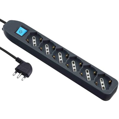 Electraline 62074 Multipresa 6 Prese - Nero Electraline 62074 Multipresa 6 Prese - Nero