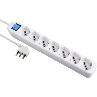Electraline 62078 Multiprise 7 Prises, Câble 1,5m, Interrupteur - Publicité Electraline 62078 Multiprise 7 Prises, Câble 1,5m, Interrupteur - Publicité