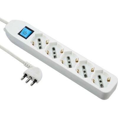 Electraline 62094 Verlengsnoer - 5 Stopcontacten - Kinderslot - 3m Kabel Electraline 62094 Verlengsnoer - 5 Stopcontacten - Kinderslot - 3m Kabel