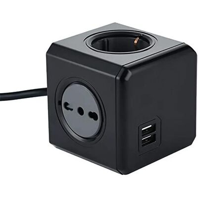 ELECTRALINE 62099 Power Strip - 2 USB, 2 Schuko, Italian Socket ELECTRALINE 62099 Power Strip - 2 USB, 2 Schuko, Italian Socket