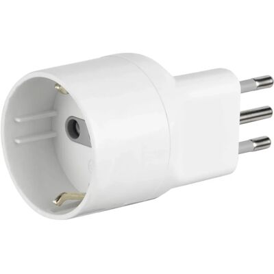 ELECTRALINE Wit 10A Ruimtebesparende Schuko Adapter - Elektrisch stekker ELECTRALINE Wit 10A Ruimtebesparende Schuko Adapter - Elektrisch stekker