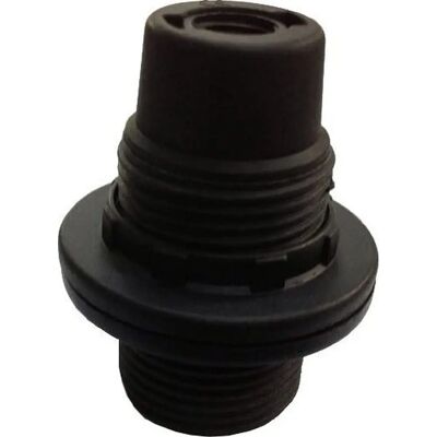 Electraline 71.115 Portalampada E14 - Nero con 2 anelli Electraline 71.115 Portalampada E14 - Nero con 2 anelli