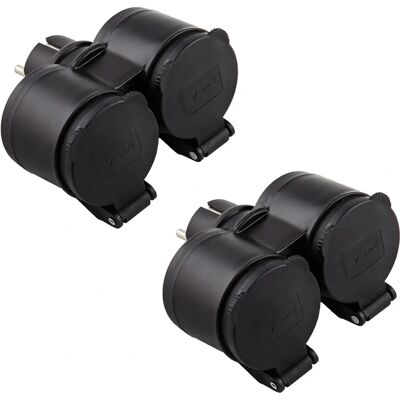 ELECTRALINE 92388 Adapter zewnętrzny - 2 szt., IP44, Niemiecki Schuko, 16A ELECTRALINE 92388 Adapter zewnętrzny - 2 szt., IP44, Niemiecki Schuko, 16A