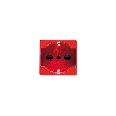 Scatola presa Gewiss GW20296 - 16A, 2 Moduli, Rosso, IP41 Scatola presa Gewiss GW20296 - 16A, 2 Moduli, Rosso, IP41
