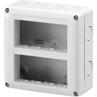 GEWISS - Wandbehuizing met 8 modules grijs - IP40 GEWISS - Wandbehuizing met 8 modules grijs - IP40