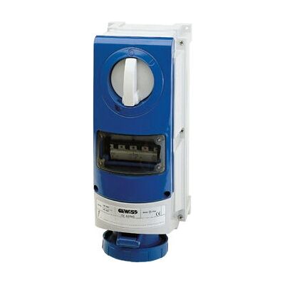 Gewiss GW66977 Outlet Box - IP66, Blue, Mechanical Lock Gewiss GW66977 Outlet Box - IP66, Blue, Mechanical Lock