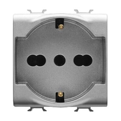 Enchufe de corriente Gewiss GW14204 Titanio - Serie Chorus Enchufe de corriente Gewiss GW14204 Titanio - Serie Chorus