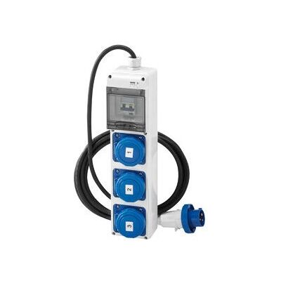 Caja de enchufe Gewiss GW68217N - IP65, Resistente a UV, 3 Tomas Caja de enchufe Gewiss GW68217N - IP65, Resistente a UV, 3 Tomas