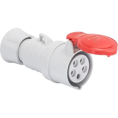GEWISS - Modèle GW62020FH - Prise électrique - IP44/IP54 - 3P+N+T - 32A - Rouge GEWISS - Modèle GW62020FH - Prise électrique - IP44/IP54 - 3P+N+T - 32A - Rouge