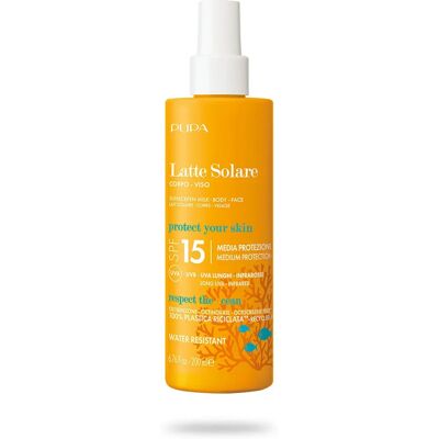 Latte Solare SPF15 PUPA Milano - Viso e corpo - 200ml Latte Solare SPF15 PUPA Milano - Viso e corpo - 200ml