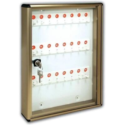 ALUBOX Sleutelhangerbord - 24 Sleutels - Brons Aluminium - Slot - 40cm Hoog ALUBOX Sleutelhangerbord - 24 Sleutels - Brons Aluminium - Slot - 40cm Hoog
