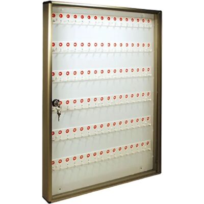ALUBOX Tablero para llaves - 96 ganchos, Marco de aluminio, Puerta de plexiglás, 2 llaves ALUBOX Tablero para llaves - 96 ganchos, Marco de aluminio, Puerta de plexiglás, 2 llaves