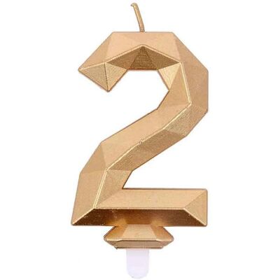 Graziano - Candelina 2 - 7.5 cm - bougie d'anniversaire Graziano - Candelina 2 - 7.5 cm - bougie d'anniversaire