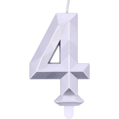 Graziano - C4 - Zilver - H7.5cm - Verjaardagskaars Graziano - C4 - Zilver - H7.5cm - Verjaardagskaars