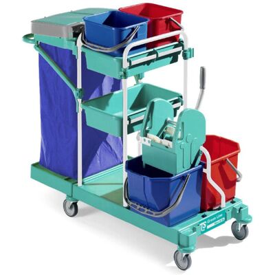 TTS - Carrello Verde 123cm 2x15L - Carrello per pulizie TTS - Carrello Verde 123cm 2x15L - Carrello per pulizie