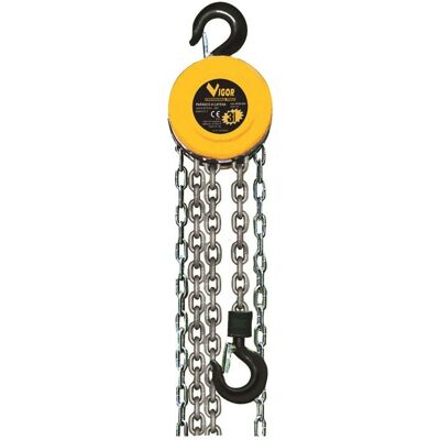 Vigor 49760-10 Mechanical Hoist - Capacity 1000kg, 2.5m, Steel & Stainless Vigor 49760-10 Mechanical Hoist - Capacity 1000kg, 2.5m, Steel & Stainless