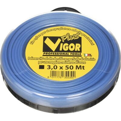 Vigor 50m Cuerda de nailon reforzado para desbrozadoras - Línea para desbrozadoras Vigor 50m Cuerda de nailon reforzado para desbrozadoras - Línea para desbrozadoras