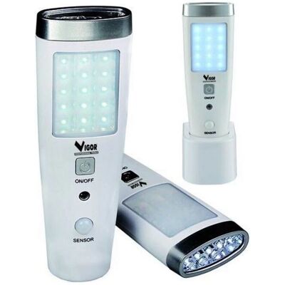 Lampe d'urgence Vigor 34281-05 - LED double, Li-ion, recharge 8h Lampe d'urgence Vigor 34281-05 - LED double, Li-ion, recharge 8h