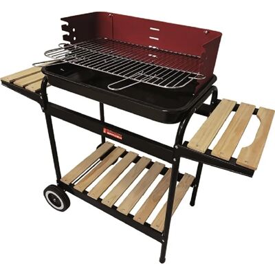 VIGOR-BLINKY Vigor Blinky Barbecue Calipso - Draagbaar met wielen, Chroom grill, 4-standen verstelbaar, Zijplanken, 98x38 cm VIGOR-BLINKY Vigor Blinky Barbecue Calipso - Draagbaar met wielen, Chroom grill, 4-standen verstelbaar, Zijplanken, 98x38 cm