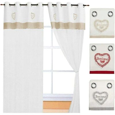 Emmevi Tende Cuore Grigio 140x290 cm per Finestre e Porte Emmevi Tende Cuore Grigio 140x290 cm per Finestre e Porte