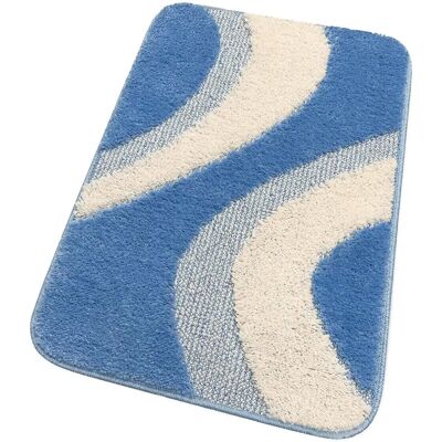 Emmevi Modello - Tappeto bagno antiscivolo blu - Tappeto per bagno e letto Emmevi Modello - Tappeto bagno antiscivolo blu - Tappeto per bagno e letto