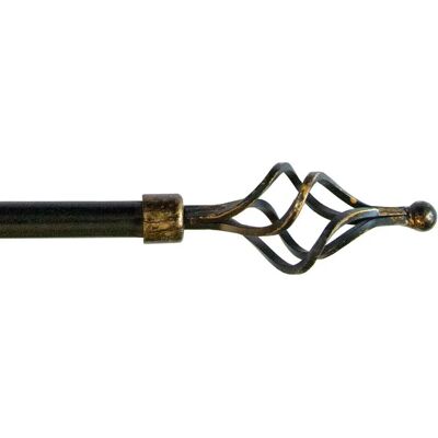 Emmevi Bastone Tenda - Vortice Nero Oro - 120-210cm Emmevi Bastone Tenda - Vortice Nero Oro - 120-210cm