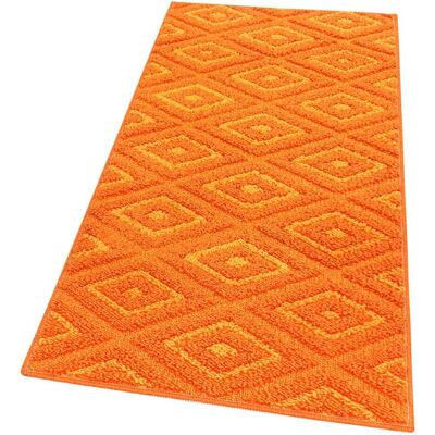 Emmevi - Tappeto Casa Cucina Rombi 3D Bordato - Arancione - 50x80 - Rug Emmevi - Tappeto Casa Cucina Rombi 3D Bordato - Arancione - 50x80 - Rug