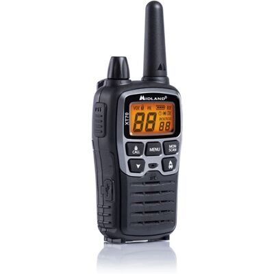 Midland XT70 tvåvägsradio - 24 kanaler, räckvidd 12 km - Svart, Grå Midland XT70 tvåvägsradio - 24 kanaler, räckvidd 12 km - Svart, Grå