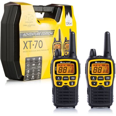 Radio Bidirectionnelle Midland XT70 Adventure - 93 Canaux - Noir, Jaune - Publicité Radio Bidirectionnelle Midland XT70 Adventure - 93 Canaux - Noir, Jaune - Publicité
