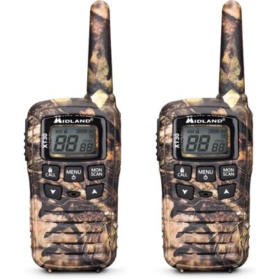 Midland XT30 Mimetica Walkie Talkie - Lange Afstand, Oplaadbaar, Set van 2 Midland XT30 Mimetica Walkie Talkie - Lange Afstand, Oplaadbaar, Set van 2