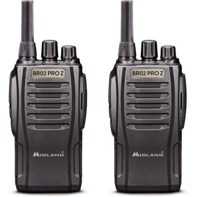 Midland BR02 PRO Z Walkie Talkie - 32 Channels, Robust, Includes Microphones Midland BR02 PRO Z Walkie Talkie - 32 Channels, Robust, Includes Microphones