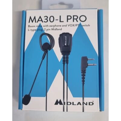 Midland MA 30-L PRO Mikrofon og Hovedtelefon til Walkies Midland MA 30-L PRO Mikrofon og Hovedtelefon til Walkies