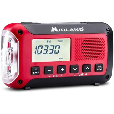 Hätä-radio Midland ER250BT - Bluetooth, AM/FM, Taskulamppu Hätä-radio Midland ER250BT - Bluetooth, AM/FM, Taskulamppu