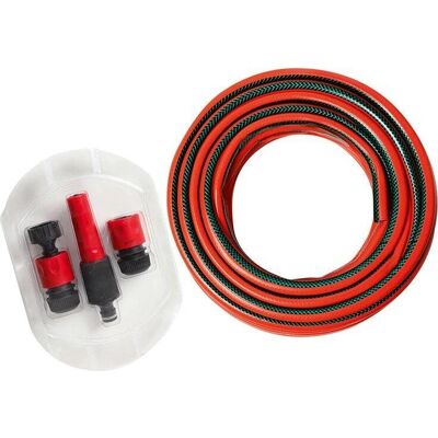 FITT Gartenschlauch-Set - 20m, Rot, 3-Lag, Kupplungen FITT Gartenschlauch-Set - 20m, Rot, 3-Lag, Kupplungen