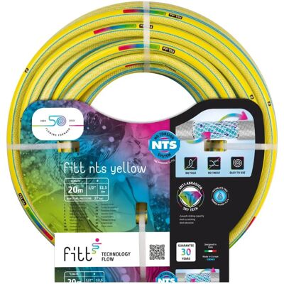 FITT - Tuyau de jardin jaune NTS - 6 couches, Résistant UV, 30 ans - Publicité FITT - Tuyau de jardin jaune NTS - 6 couches, Résistant UV, 30 ans - Publicité