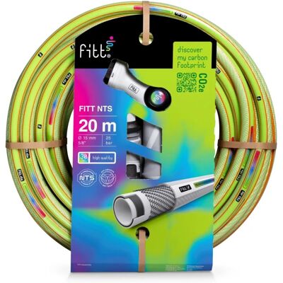 Fitt - Tubo da giardino NTS Lime con accessori 15m 20m Fitt - Tubo da giardino NTS Lime con accessori 15m 20m