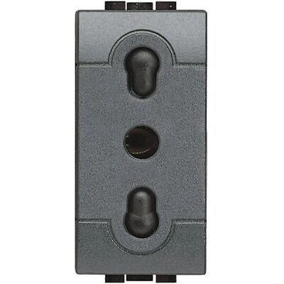 BTicino L4180 Presa standard italiana - 2P+T, 250V, 16A, Antracite BTicino L4180 Presa standard italiana - 2P+T, 250V, 16A, Antracite