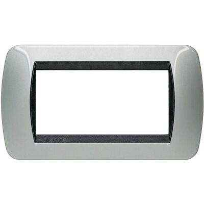 Plaque Living International BTicino Aluminium Clair 4 Modules - Publicité Plaque Living International BTicino Aluminium Clair 4 Modules - Publicité