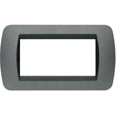 Plaque Living International BTICINO 4 Modules - Graphite - Publicité Plaque Living International BTICINO 4 Modules - Graphite - Publicité