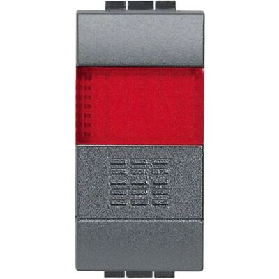 Bouton LivingLight BTicino - 1P - Avec Lampe Rouge - Anthracite Bouton LivingLight BTicino - 1P - Avec Lampe Rouge - Anthracite
