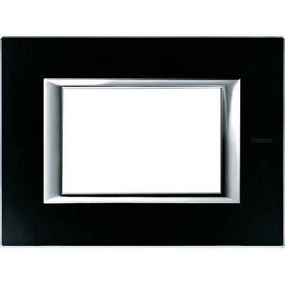 Plaque Murale en Verre Noire Nuit Bticino HA4803VNN Rectangulaire 3 Modules - Capot Interrupteur - Publicité Plaque Murale en Verre Noire Nuit Bticino HA4803VNN Rectangulaire 3 Modules - Capot Interrupteur - Publicité