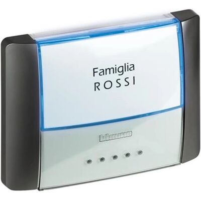 BTicino Modèle 26108L Antracit IP55 Bouton de porte rétroéclairé - Publicité BTicino Modèle 26108L Antracit IP55 Bouton de porte rétroéclairé - Publicité