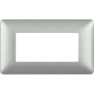 BTicino Modèle AM4804MSL Plaque Murale Argentée 4 Modules - Plaque Électrique - Publicité BTicino Modèle AM4804MSL Plaque Murale Argentée 4 Modules - Plaque Électrique - Publicité