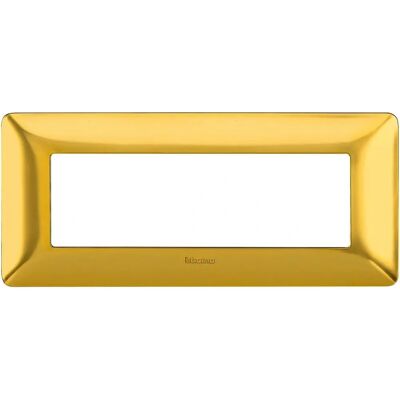 Plaque 6 modules or satiné BTicino Matix - Switch Plate - Publicité Plaque 6 modules or satiné BTicino Matix - Switch Plate - Publicité