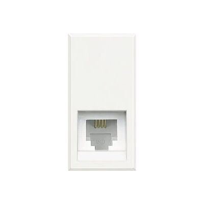 Prise téléphonique blanche RJ11 de Bticino - Fiable et Facile - Publicité Prise téléphonique blanche RJ11 de Bticino - Fiable et Facile - Publicité